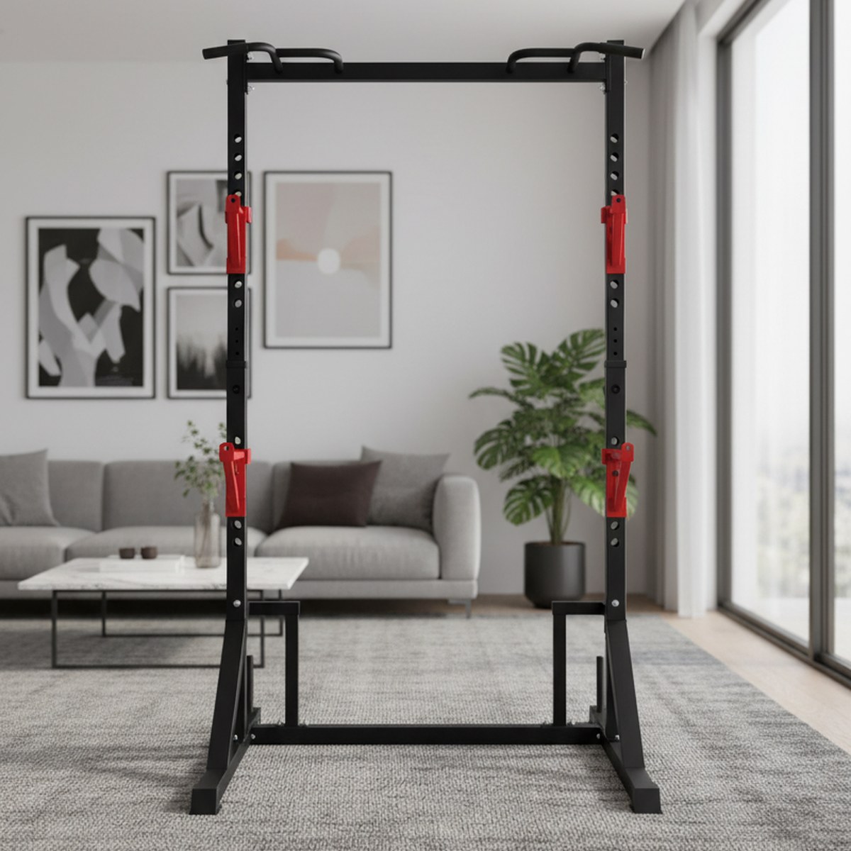 Home Gym Gym Equipment - Rack de musculation réglable avec barre