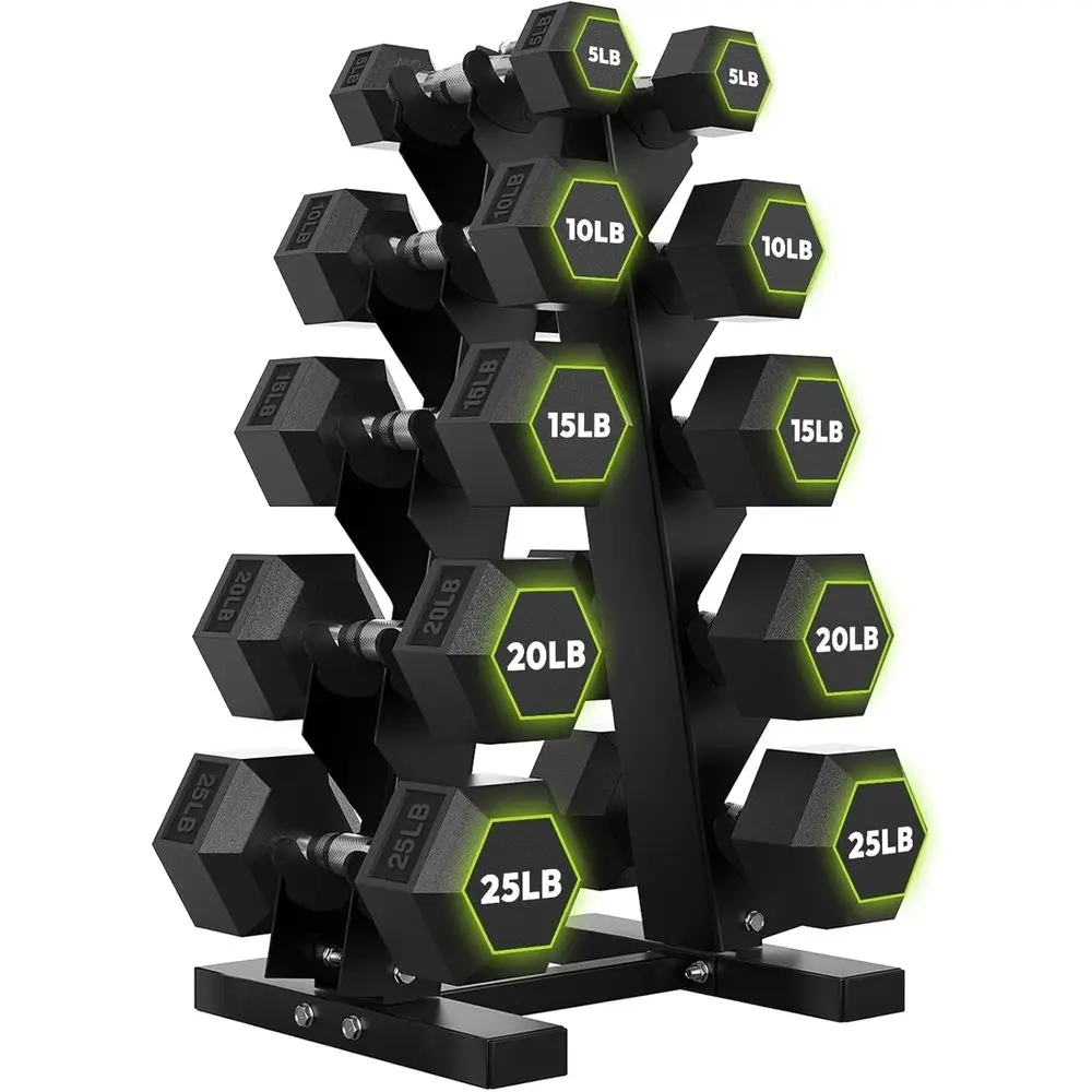 Home Gym Design - Haltères hexagonaux avec support A-E, options