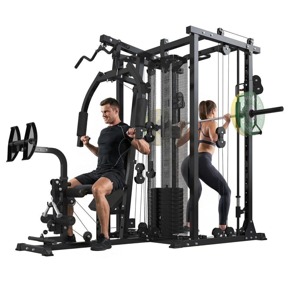 Home Gym Cable Machine With Weight Stack - Machine de musculation multifonctionnelle Smith pour