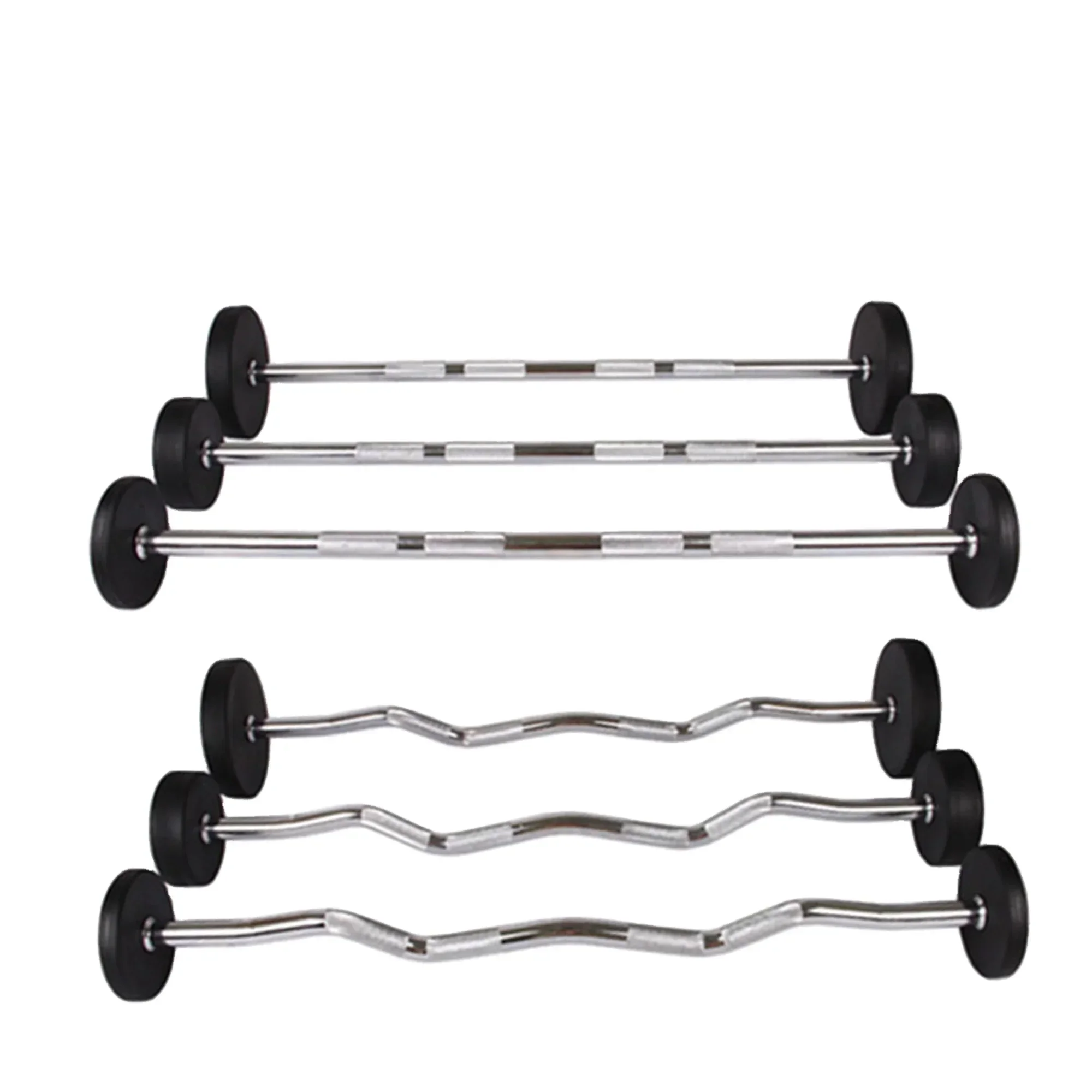 Olympic Barbell 20Kg - Barre de musculation droite en caoutchouc